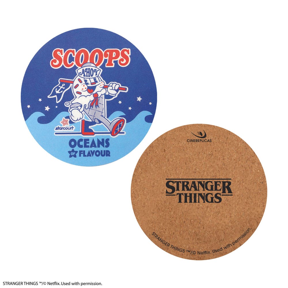 Cinereplicas Stranger Things Scoops Ahoy Coaster 4-Pack | Makochan