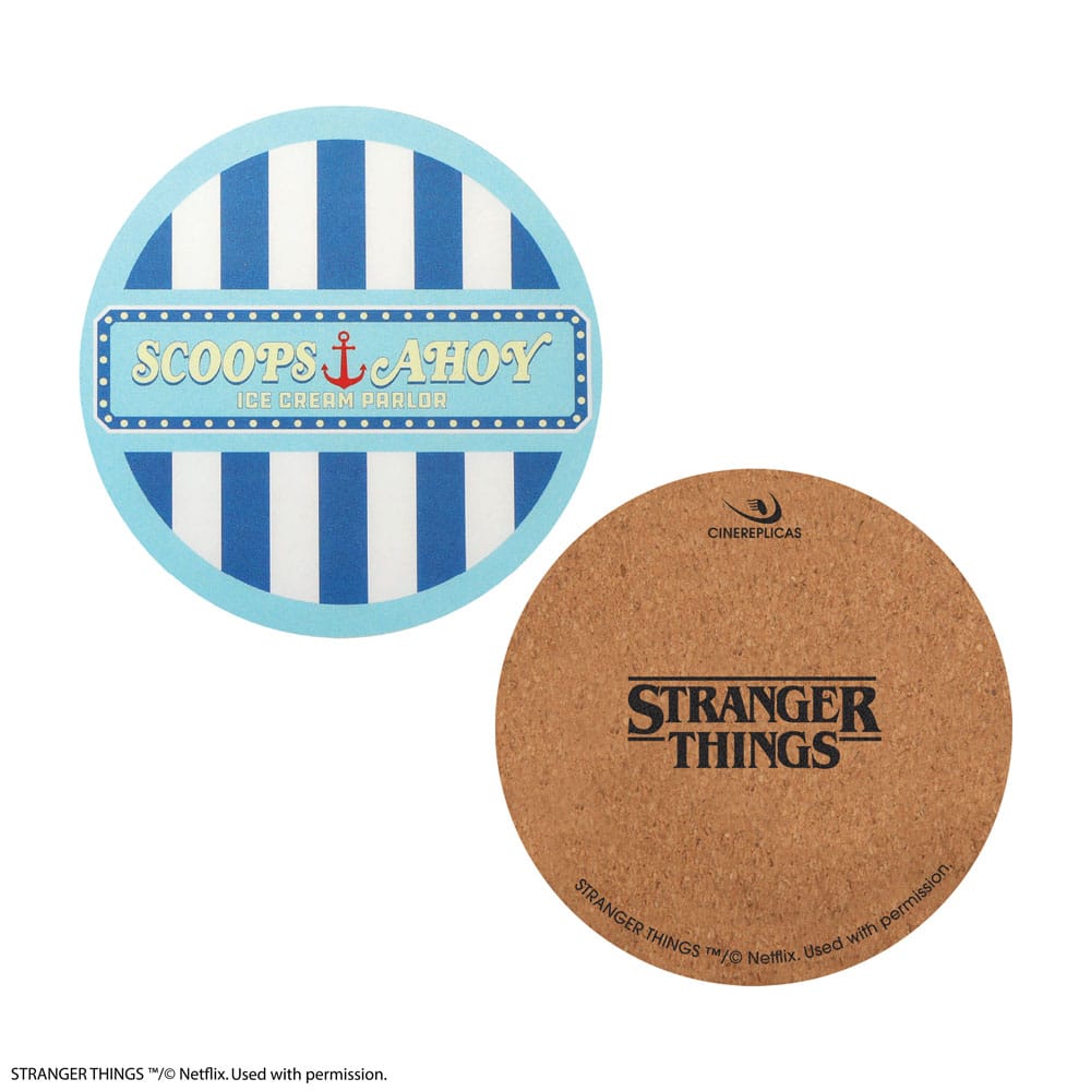 Cinereplicas Stranger Things Scoops Ahoy Coaster 4-Pack | Makochan