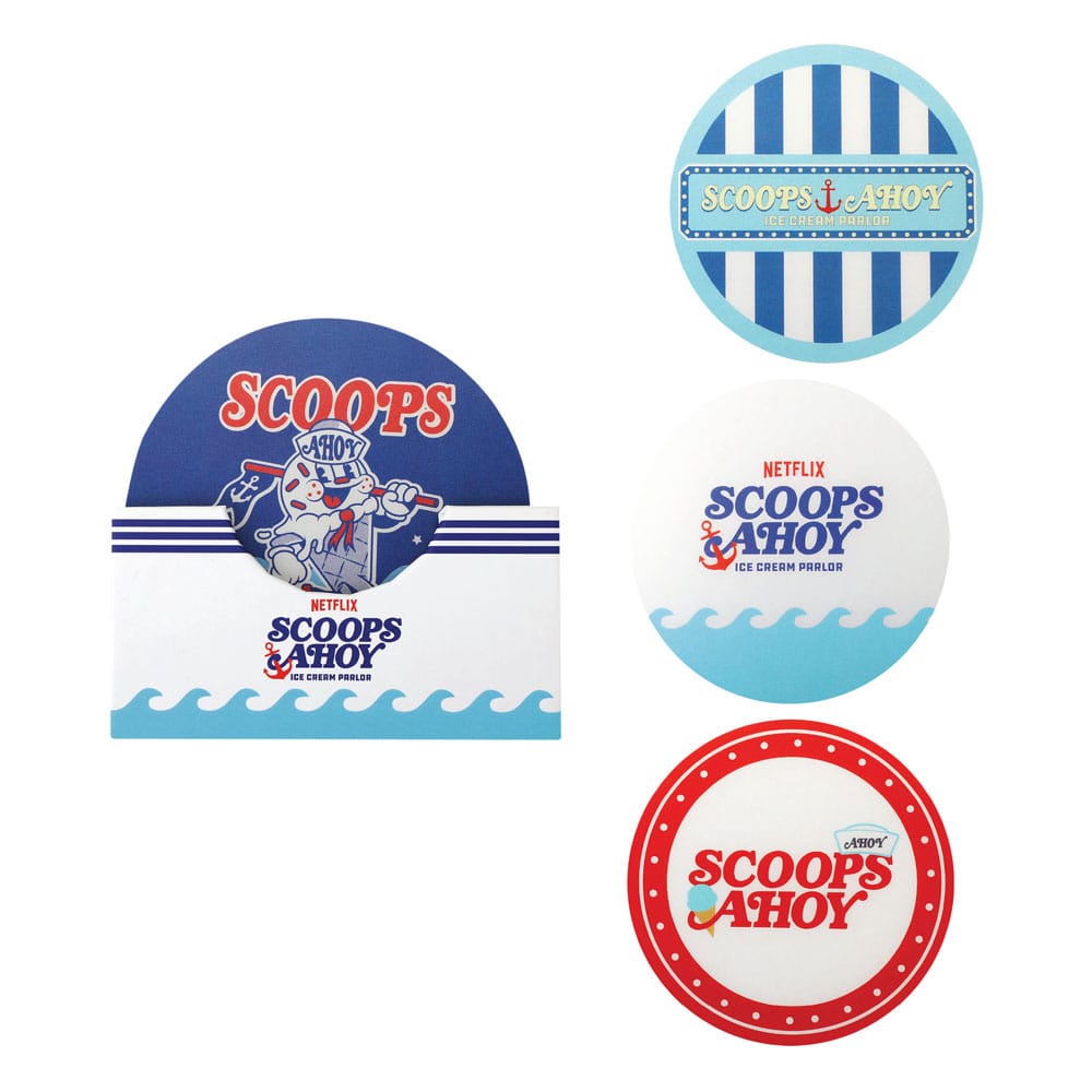 Cinereplicas Stranger Things Scoops Ahoy Coaster 4-Pack | Makochan