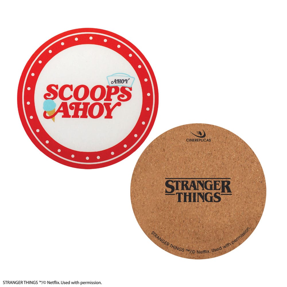 Cinereplicas Stranger Things Scoops Ahoy Coaster 4-Pack | Makochan