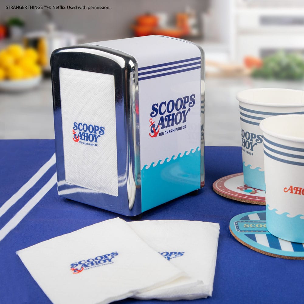 Cinereplicas Stranger Things Napkin Dispenser set Scoops Ahoy | Makochan