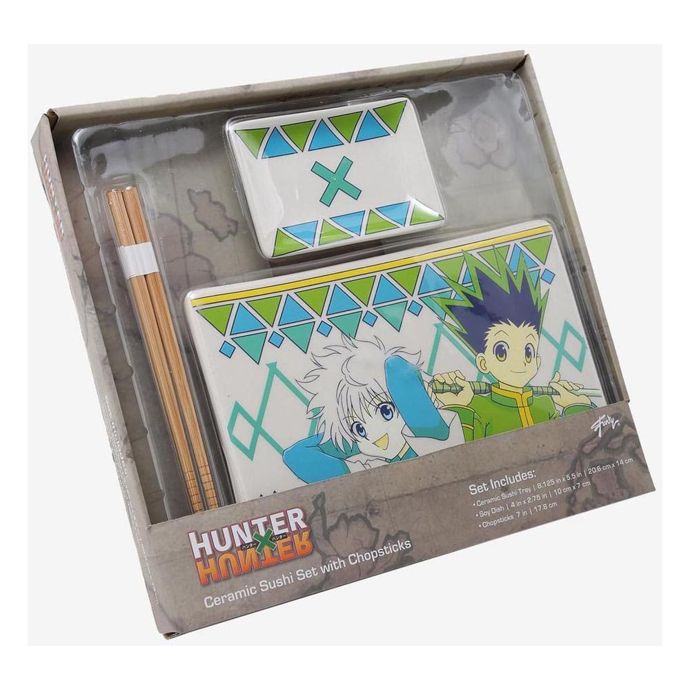 Just Funky Hunter x Hunter Ceramic Sushi Set with Chopsticks Gon & Killua | Makochan