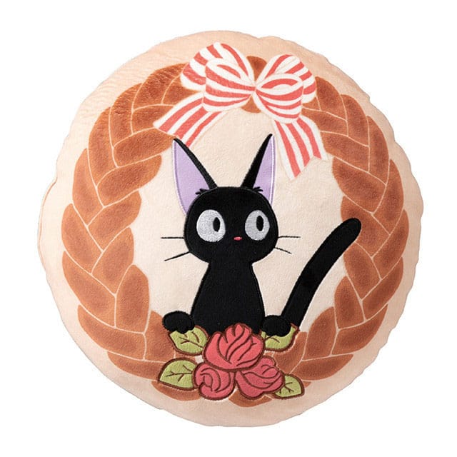 Marushin Kiki's Delivery Service Pillow Jiji Bread Wreath 35 x 35 cm | Makochan
