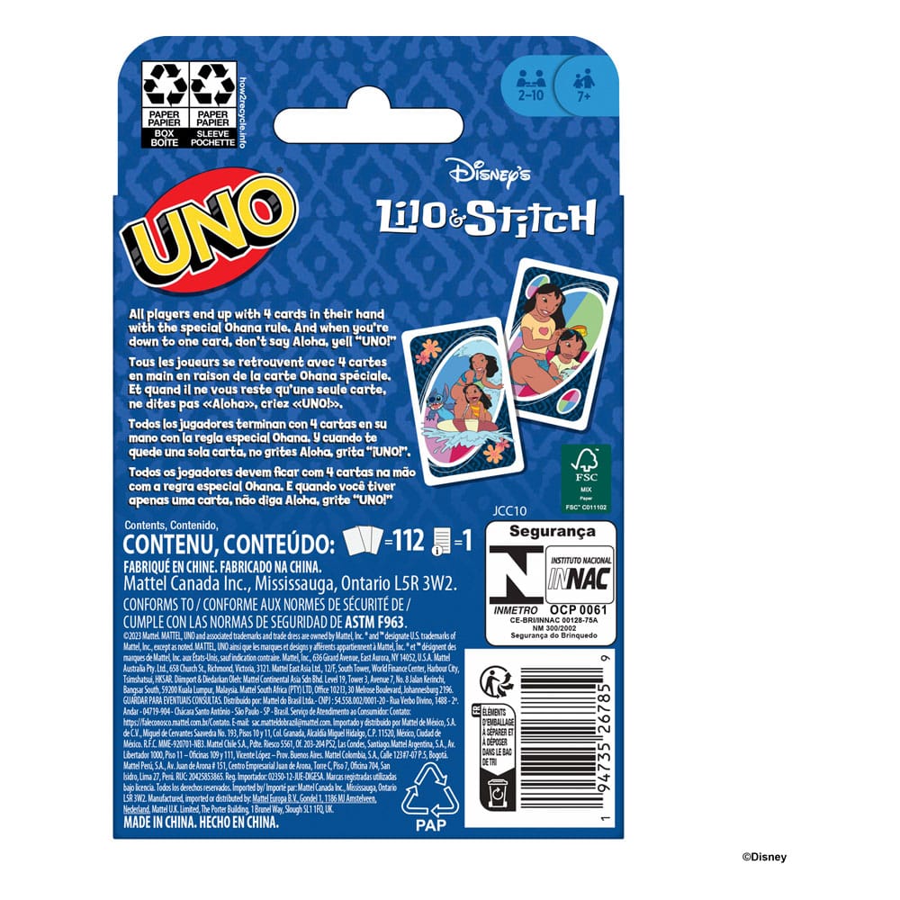 Mattel Lilo & Stitch Card Game UNO | Makochan