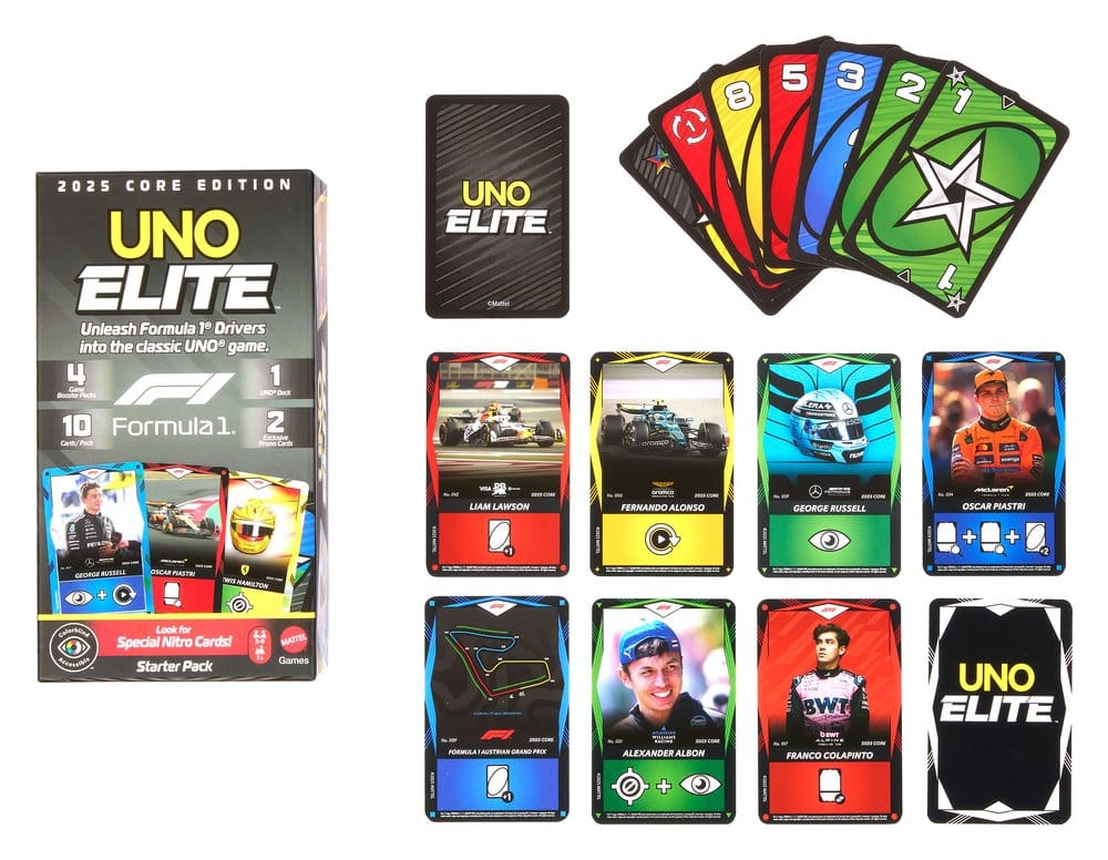 Mattel Formula 1 UNO Card Game Elite F1 Starter-Set | Makochan