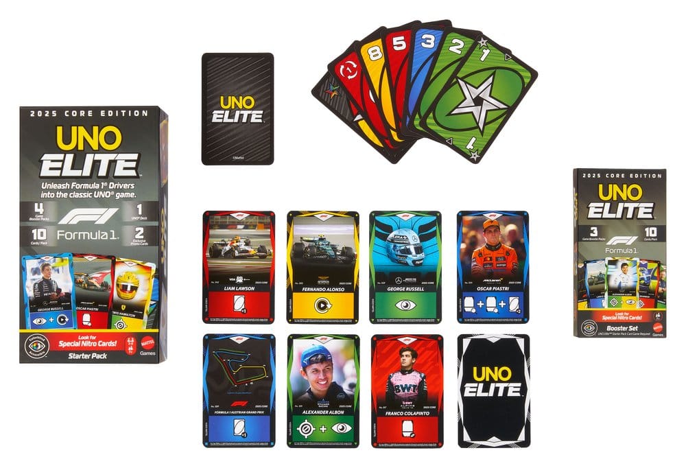 Mattel Formula 1 UNO Card Game Elite F1 Booster-Set | Makochan