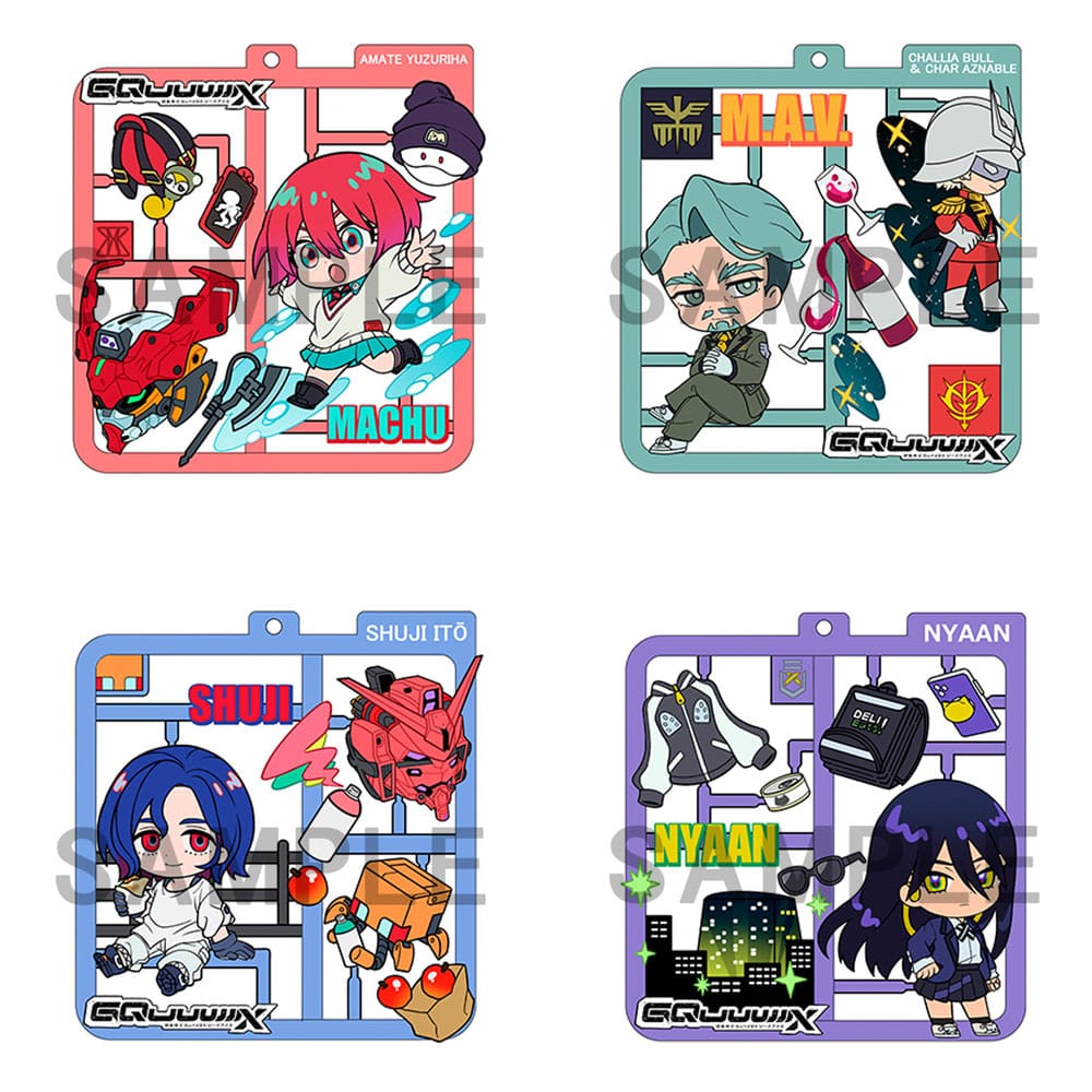 Megahouse Mobile Suit Gundam GQuuuuuuX Plat Collection Keychain Assortment (4) | Makochan