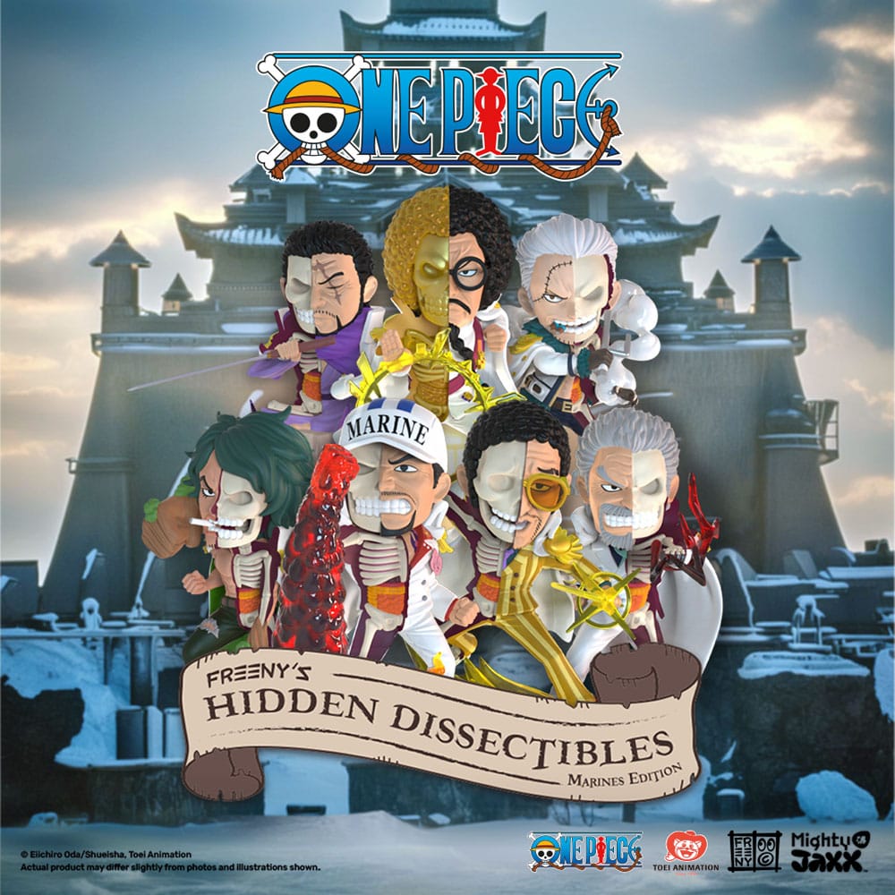 Mighty Jaxx One Piece Freeny's Hidden Dissectables Marines Edition 4 inch Vinyl Figure Blind Box Display (6) | Makochan