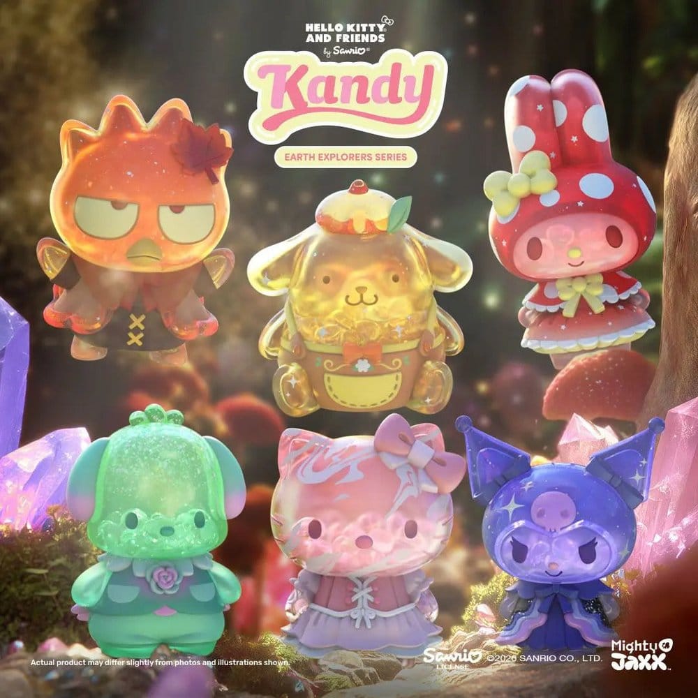 Mighty Jaxx Sanrio Earth Explorer Series Kandy 4 inch Vinyl Figure Blind Box Display (6) | Makochan