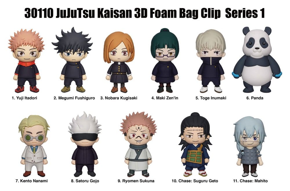 Monogram Int. Jujutsu Kaisen 3D PVC Bag Clips Serie 1 Display (24) | Makochan