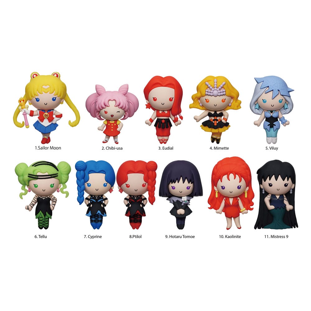 Monogram Int. Sailor Moon 3D PVC Bag Clips Series 8 Display (24) | Makochan