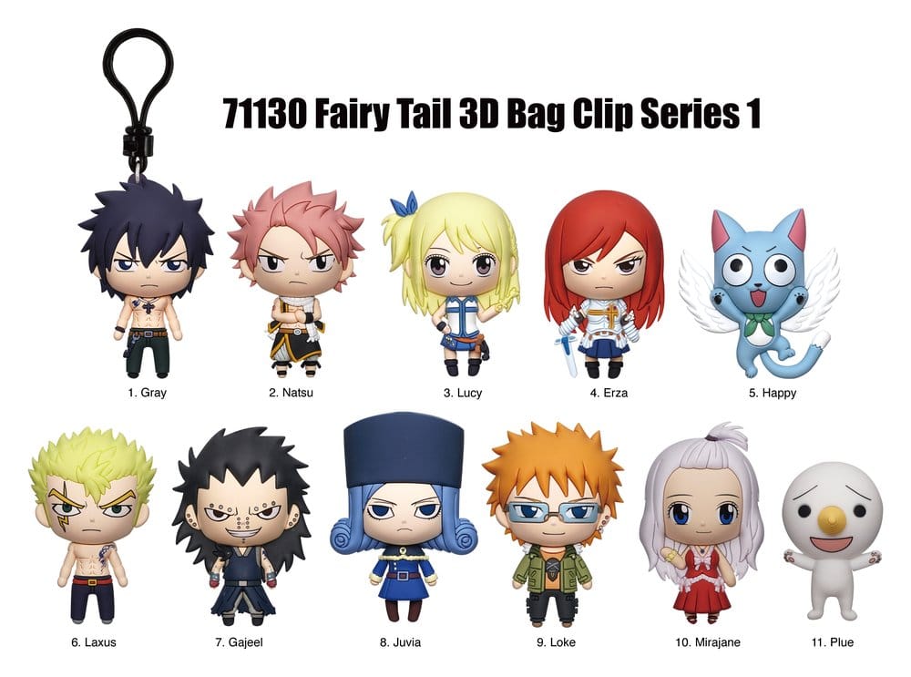 Monogram Int. Fairy Tail 3D Foam Bag Clips Serie 1 Display (24) | Makochan