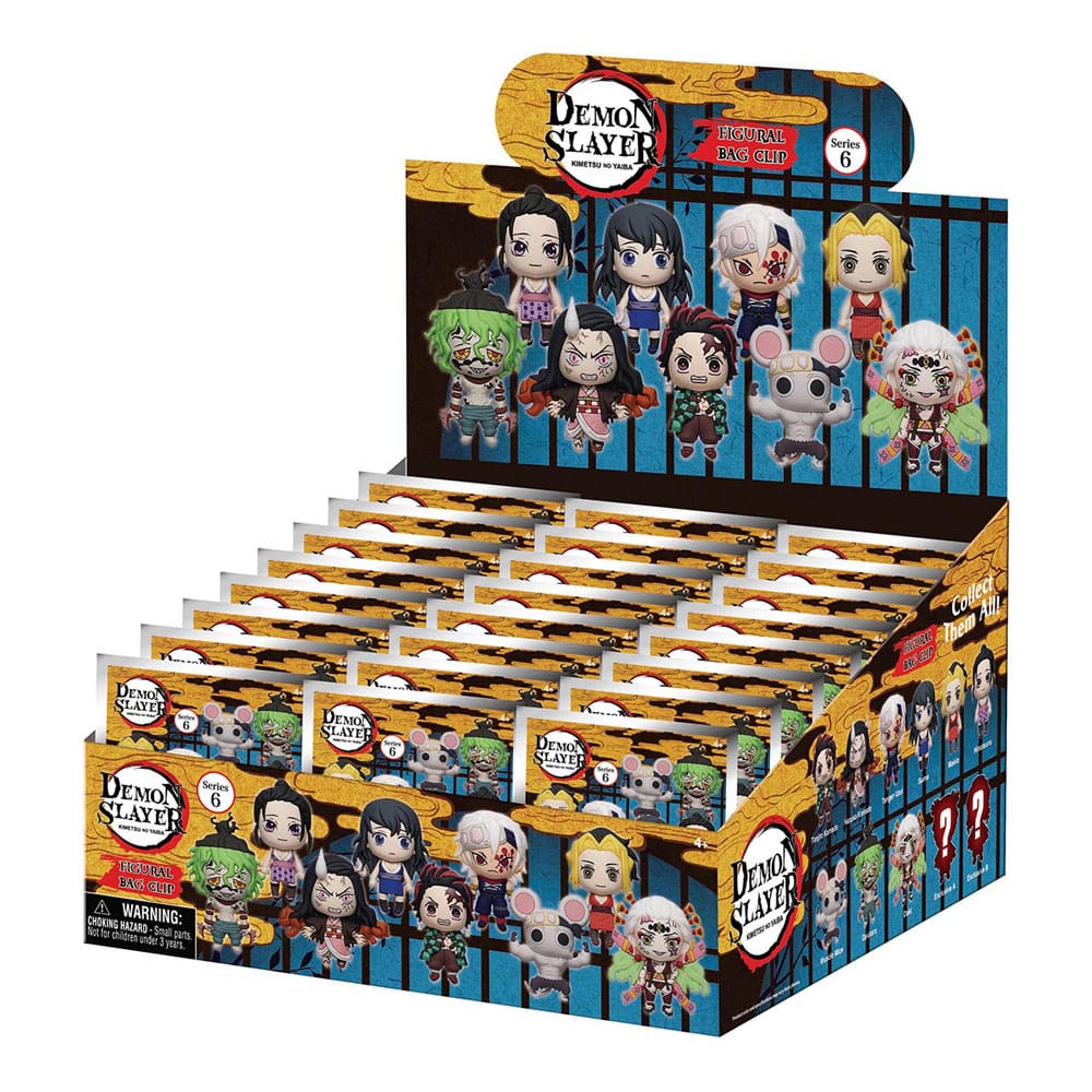 Monogram Int. Demon Slayer: Kimetsu no Yaiba 3D PVC Bag Clips Series 6 Display (24) | Makochan