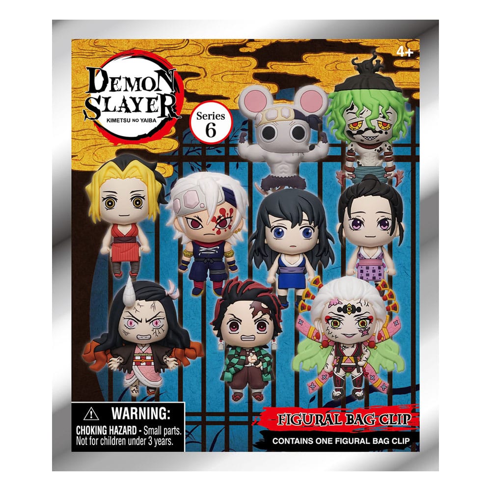 Monogram Int. Demon Slayer: Kimetsu no Yaiba 3D PVC Bag Clips Series 6 Display (24) | Makochan