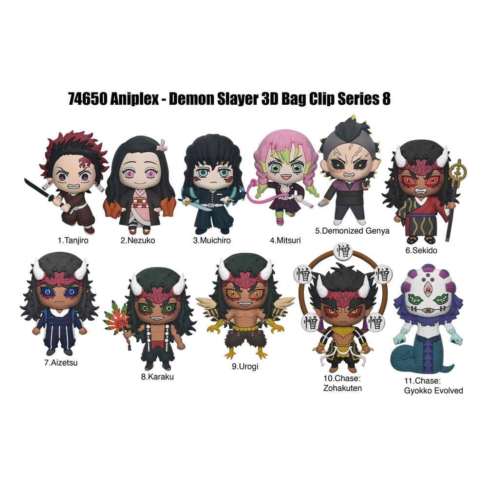 Monogram Int. Demon Slayer Season 3 3D Foam Bag Clips Series 8 Display (24) | Makochan