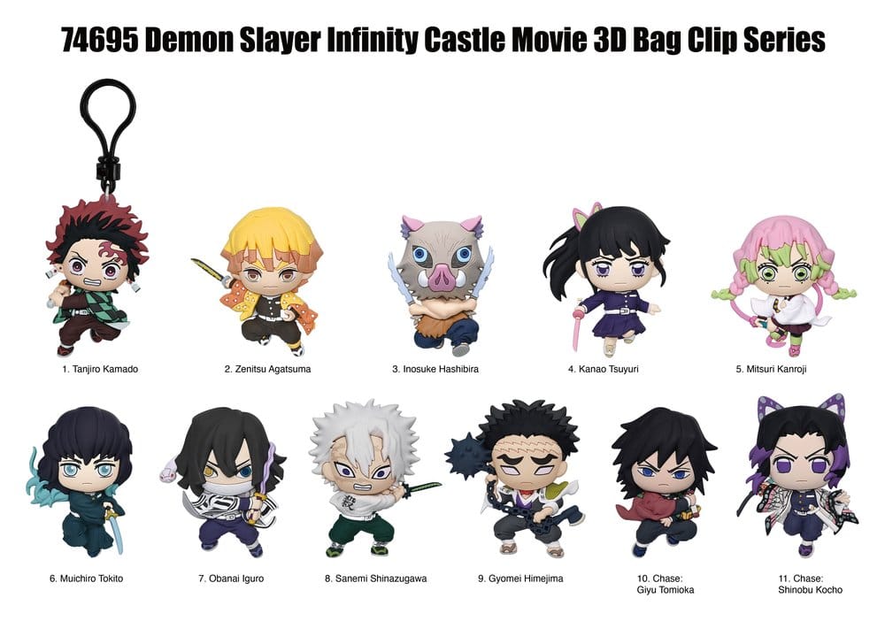 Monogram Int. Demon Slayer 3D Foam Bag Clips Infinity Castle Serie 1 Display (24) | Makochan
