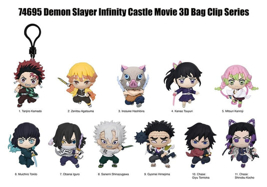 Monogram Int. Demon Slayer 3D Foam Bag Clips Infinity Castle Serie 1 Display (24) | Makochan