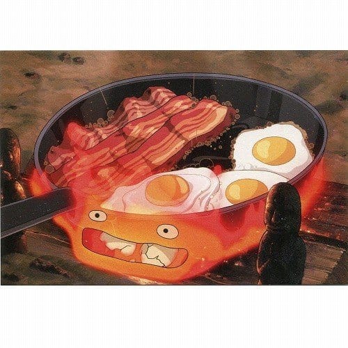 Movic Howl´s Moving Castle Postcards Calcifer bacon & egg | Makochan