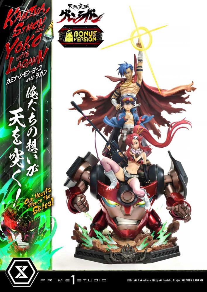 Prime 1 Studio Gurren Lagann Ultimate Premium Masterline Series Statue 1/4 Kamina, Simon & Yoko with Lagann Deluxe Bonus