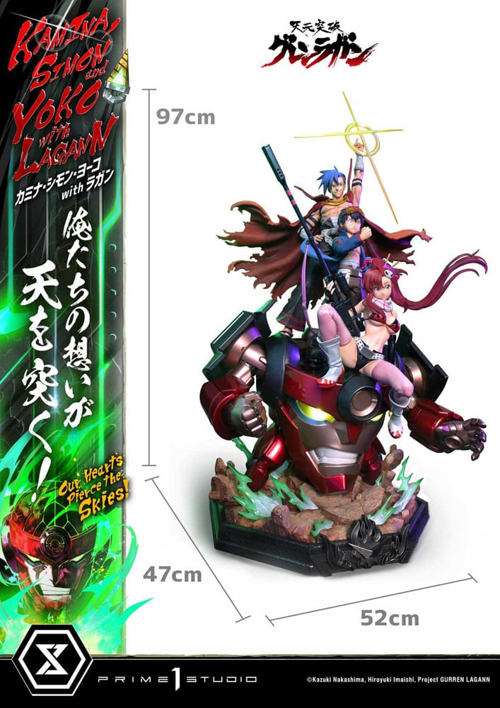 Prime 1 Studio Gurren Lagann Ultimate Premium Masterline Series Statue 1/4 Kamina, Simon & Yoko with Lagann Deluxe Bonus