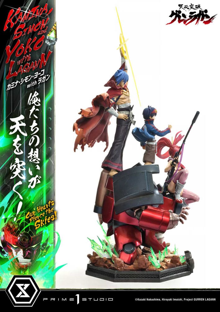 Prime 1 Studio Gurren Lagann Ultimate Premium Masterline Series Statue 1/4 Kamina, Simon & Yoko with Lagann Deluxe Bonus