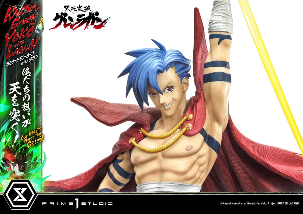 Prime 1 Studio Gurren Lagann Ultimate Premium Masterline Series Statue 1/4 Kamina, Simon & Yoko with Lagann Deluxe Bonus