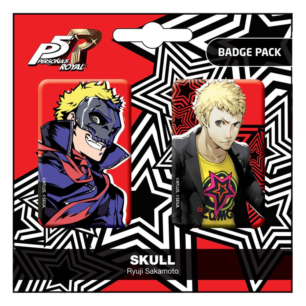 POPbuddies Persona 5 Royal Pin Badges 2-Pack Skull / Ryui Sakamoto | Makochan