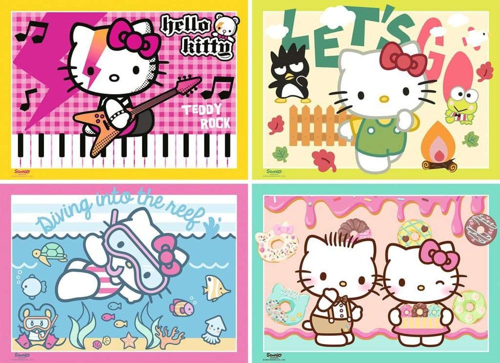 Ravensburger Hello Kitty Puzzle 4-Pack Let's Go, Hello Kitty! (4x100 Pieces) | Makochan