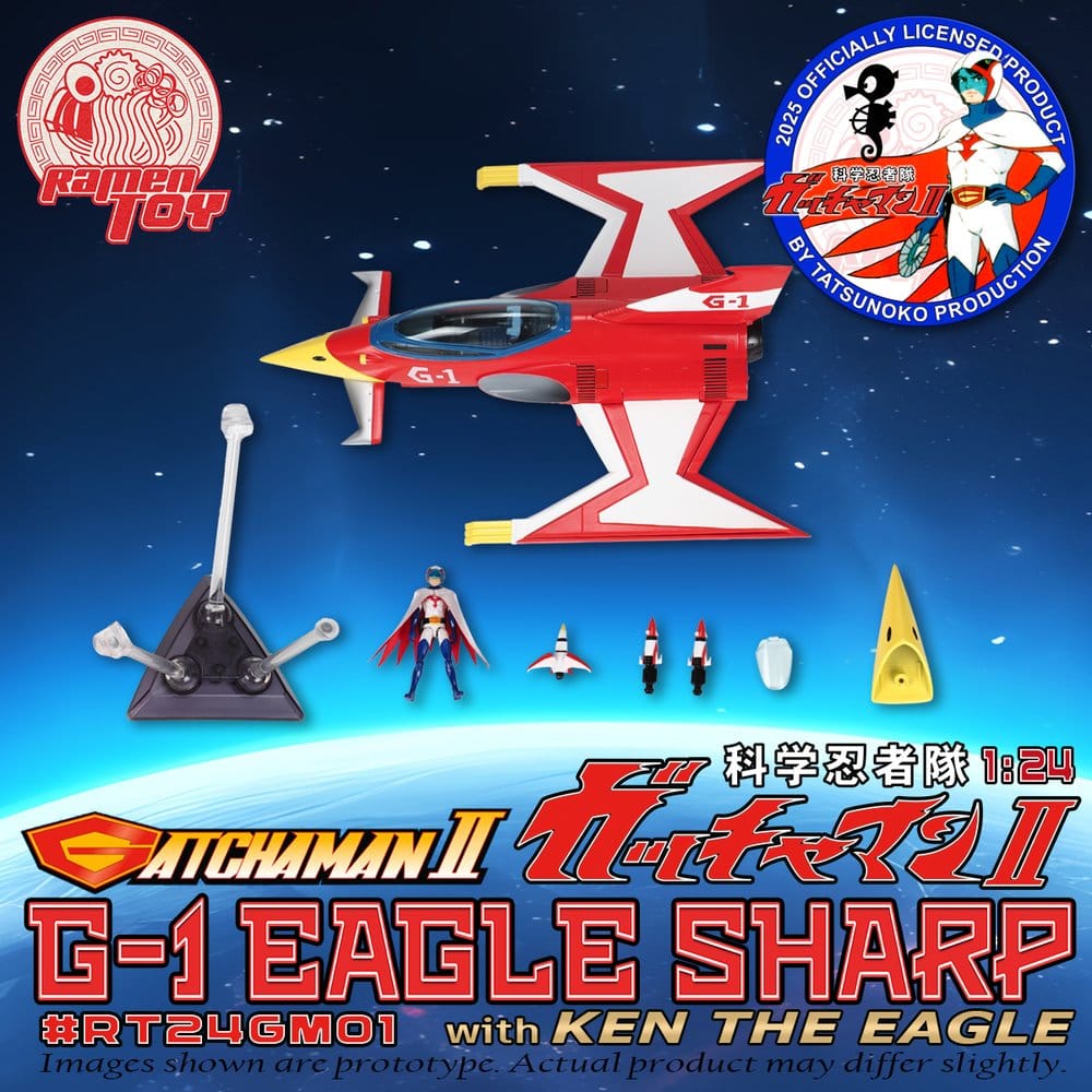 Ramen Toy Gatchaman II Action Figure with Vehicle 1/24 G-1 Eagle Sharp & Ken The Eagle | Makochan