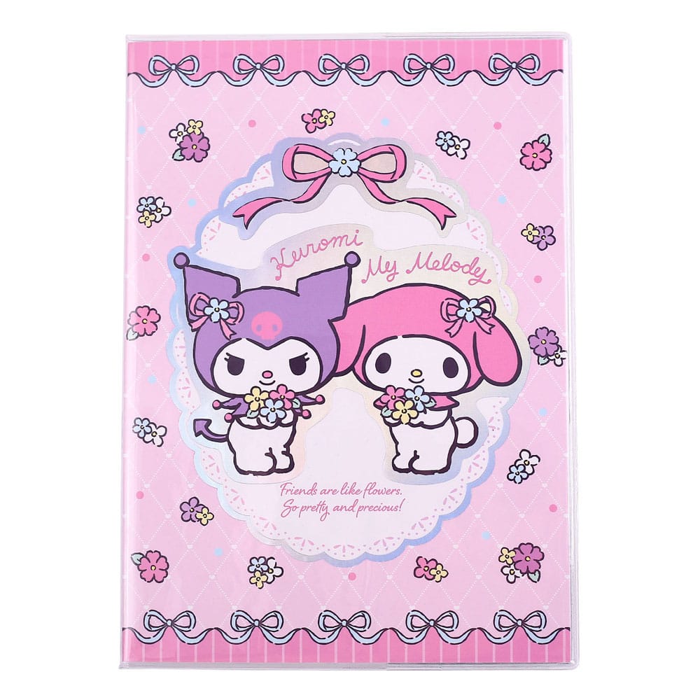 Sakami Merchandise Sanrio Notebook Kuromi & My Melody Pastel Flower Holographic Checkered | Makochan