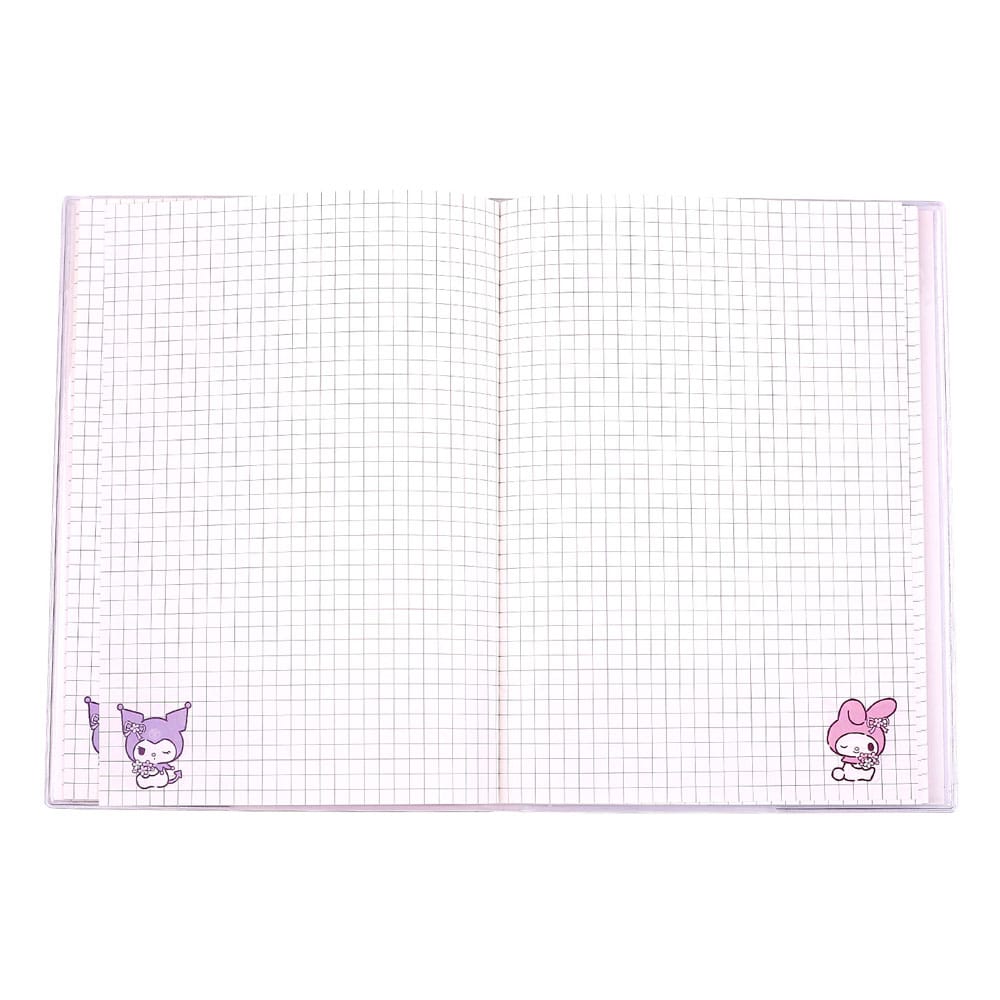 Sakami Merchandise Sanrio Notebook Kuromi & My Melody Pastel Flower Holographic Checkered | Makochan