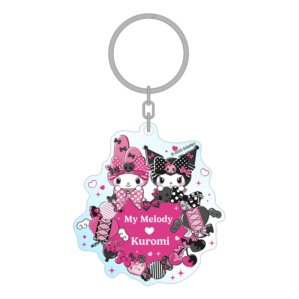 Sakami Merchandise Sanrio Pink Black Party Series Acrylic Keychain My Melody & Kuromi 7 cm | Makochan