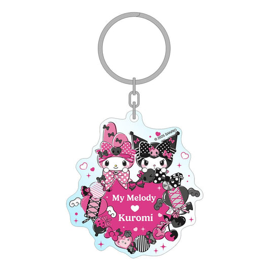 Sakami Merchandise Sanrio Pink Black Party Series Acrylic Keychain My Melody & Kuromi 7 cm | Makochan