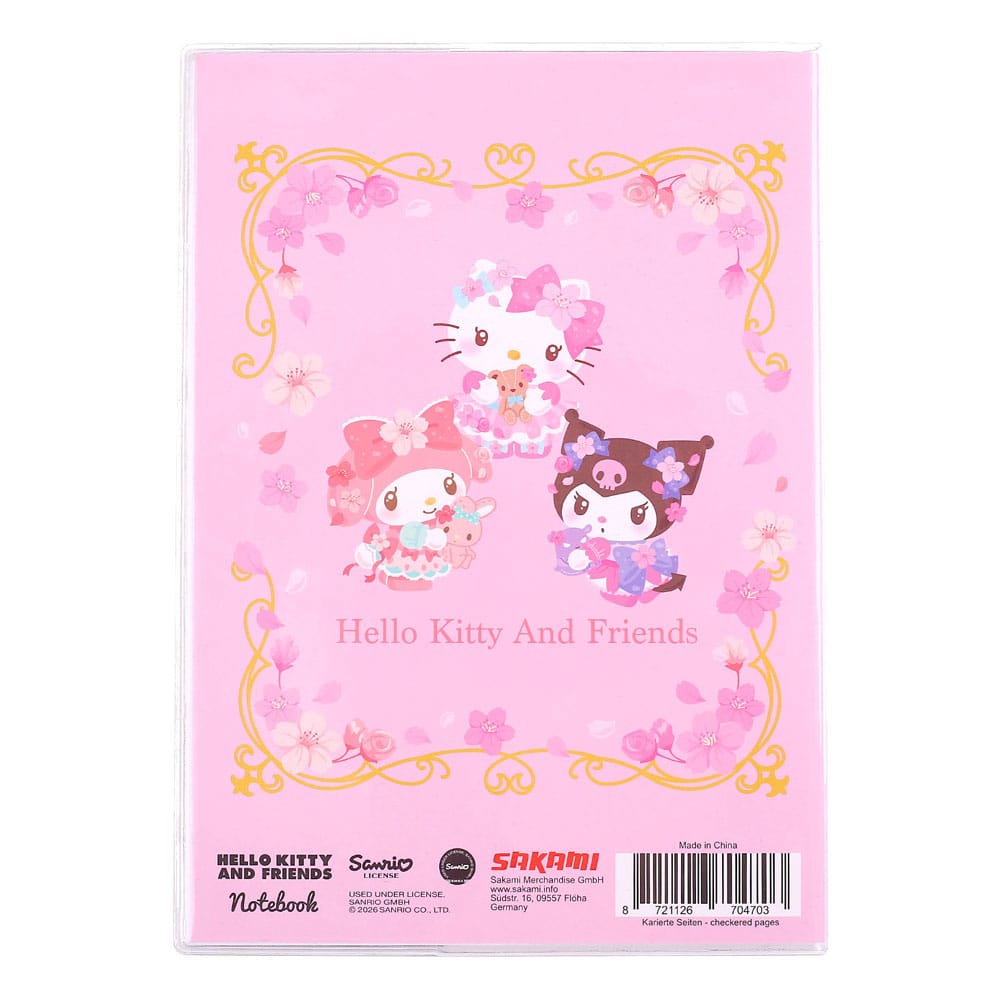 Sakami Merchandise Sanrio Notebook Hello Kitty & Friends Sakura Series Holographic Checkered | Makochan