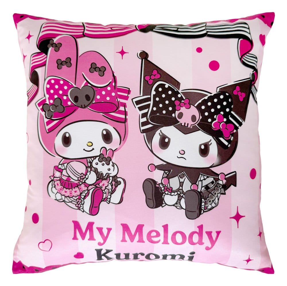 Sakami Merchandise Sanrio Pink Black Party Series Pillow Kuromi & My Melody 35 x 35 cm | Makochan