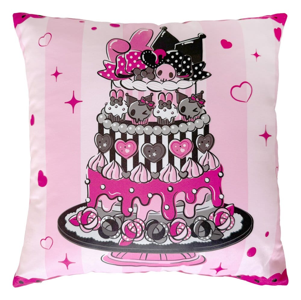 Sakami Merchandise Sanrio Pink Black Party Series Pillow Kuromi & My Melody 35 x 35 cm | Makochan