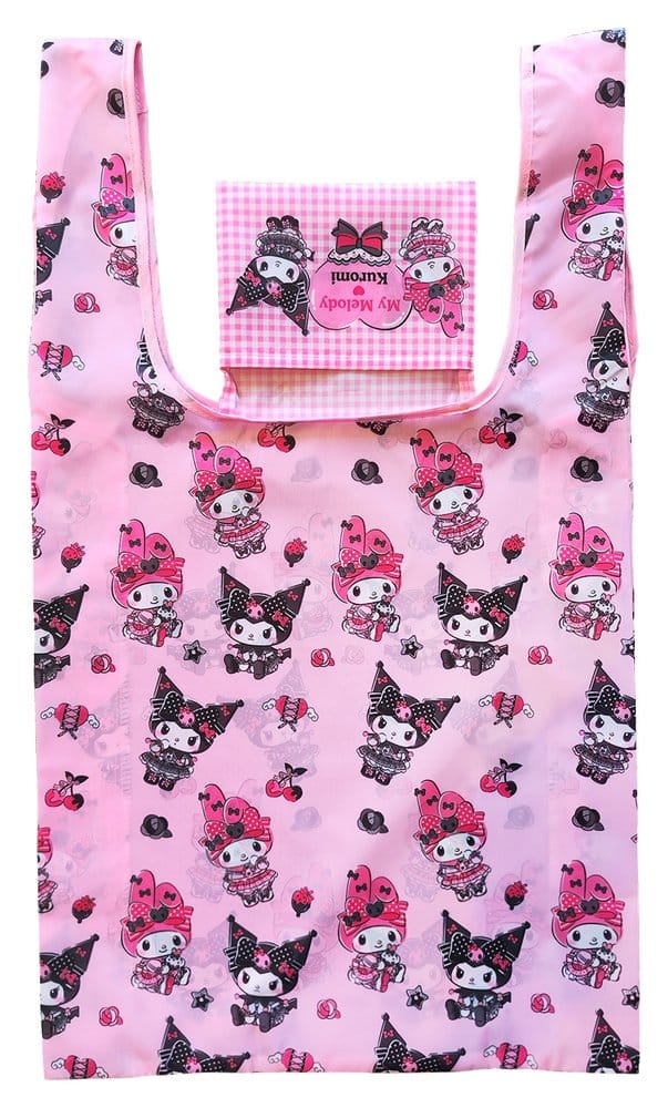Sakami Merchandise Sanrio Pink Black Party Series Tote Bag Kuromi & My Melody Foldable | Makochan