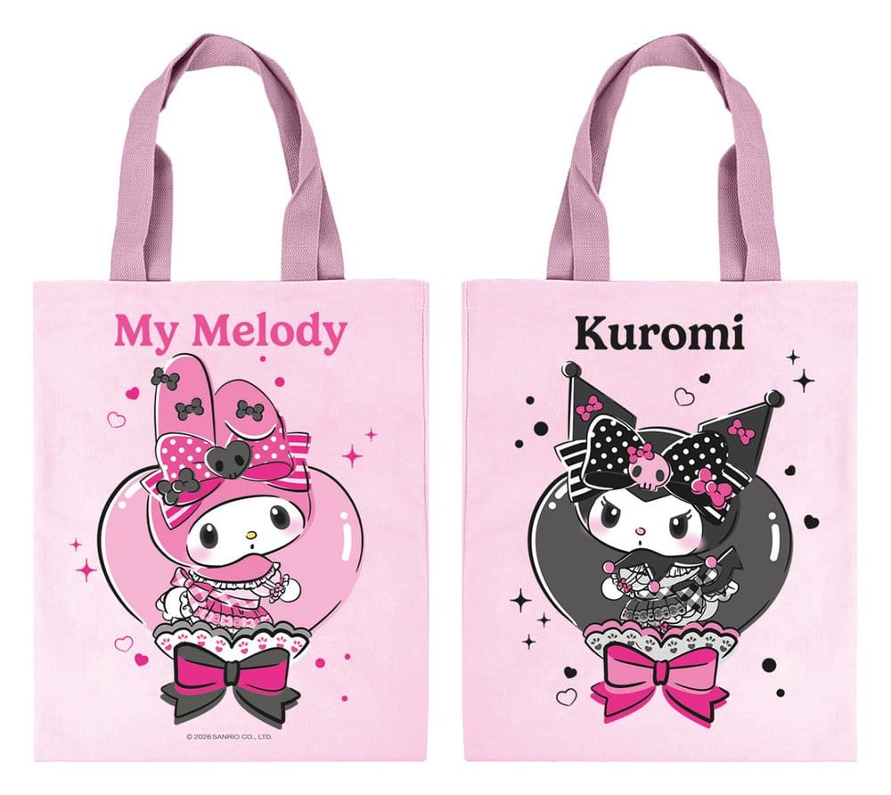 Sakami Merchandise Sanrio Pink Black Party Series Tote Bag My Melody & Kuromi | Makochan