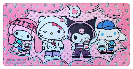 Sakami Merchandise Sanrio Pink Black Party Series XXL Mousepad Hello Kitty & Friends Pop | Makochan