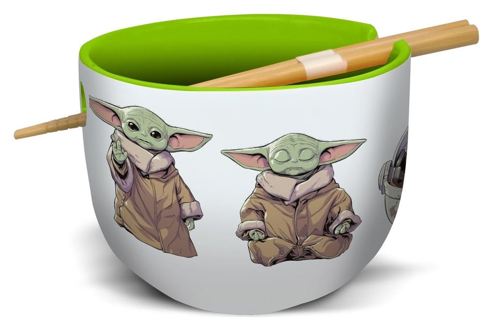 Stor Star Wars: The Mandalorian Ramen Bowl with Chopsticks Grogu | Makochan