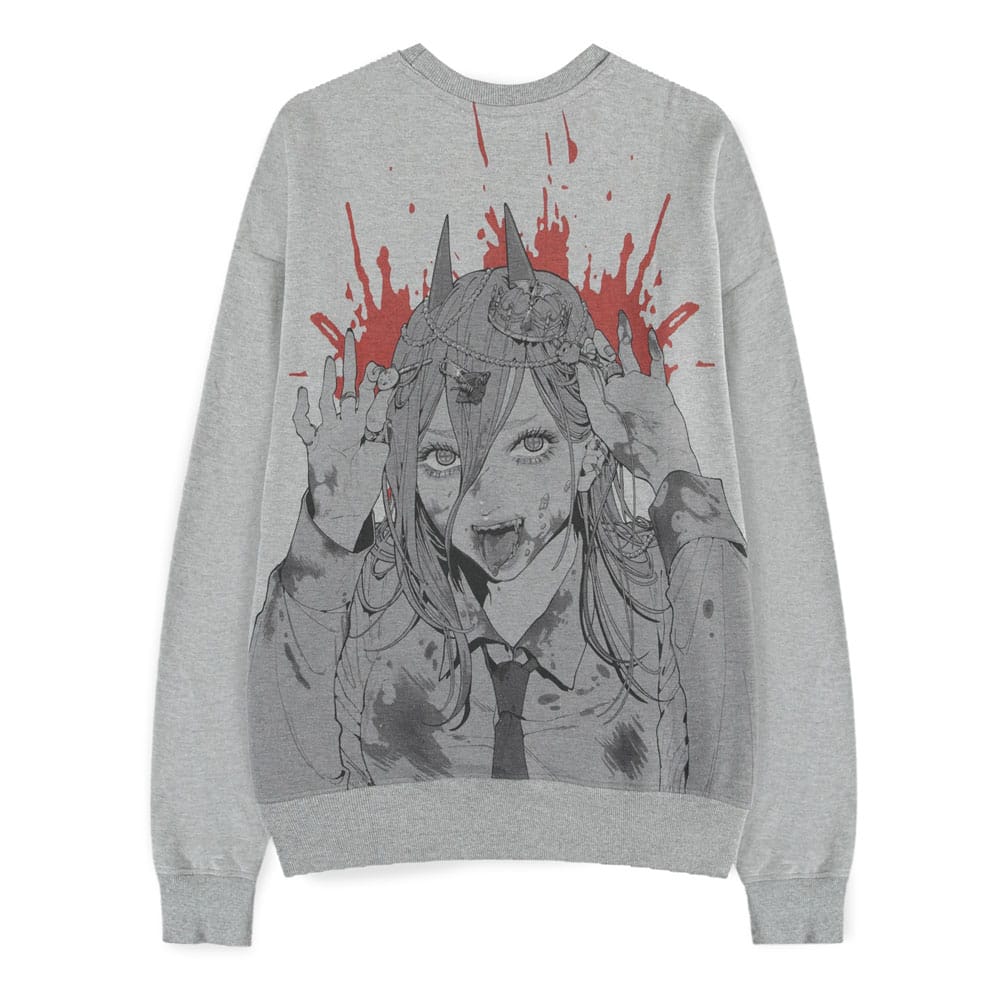 Difuzed Chainsaw Man Sweater Power Grey Melange | Makochan