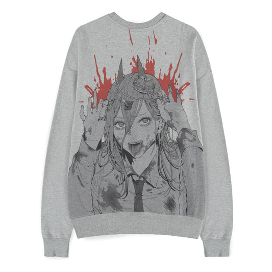 Difuzed Chainsaw Man Sweater Power Grey Melange | Makochan