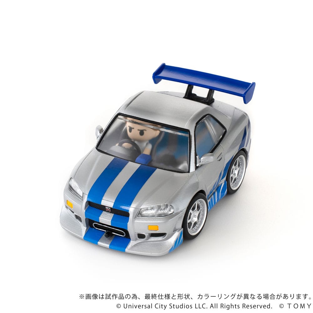 Takara Tomy Fast & Furious Q-Village Vehicle with mini-figure Nissan Skyline GT-R (R34) 9 cm | Makochan