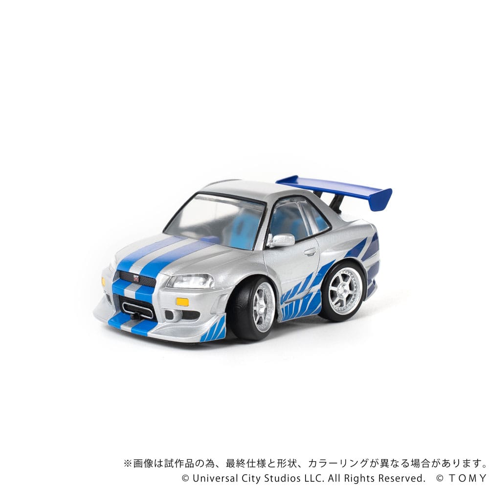 Takara Tomy Fast & Furious Q-Village Vehicle with mini-figure Nissan Skyline GT-R (R34) 9 cm | Makochan