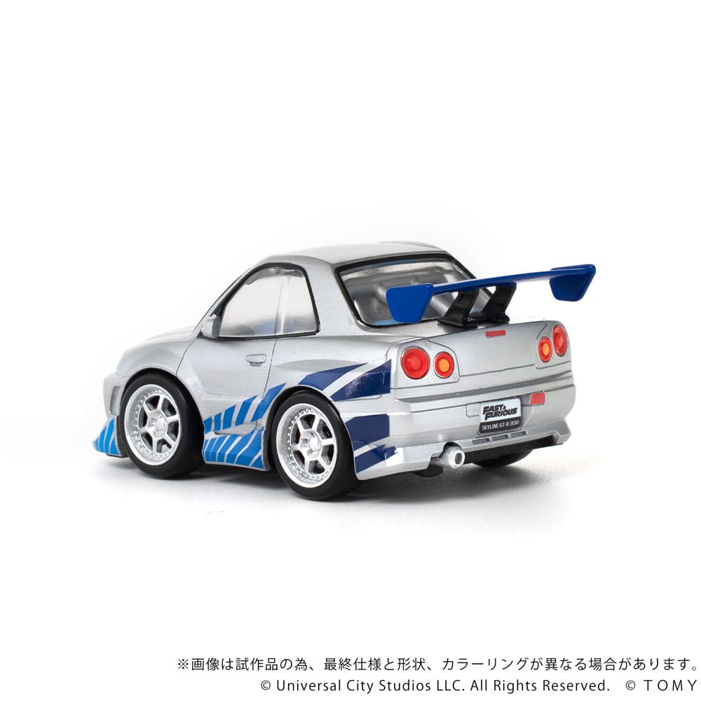 Takara Tomy Fast & Furious Q-Village Vehicle with mini-figure Nissan Skyline GT-R (R34) 9 cm | Makochan