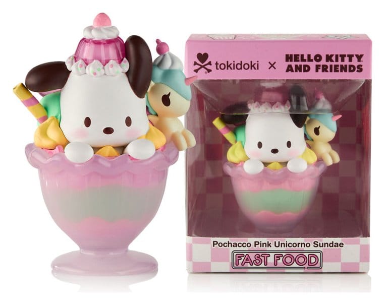 Tokidoki Hello Kitty & Friends Window Box Figure Fast Food Pochacco Pink Unicorn Sundae 9 cm | Makochan