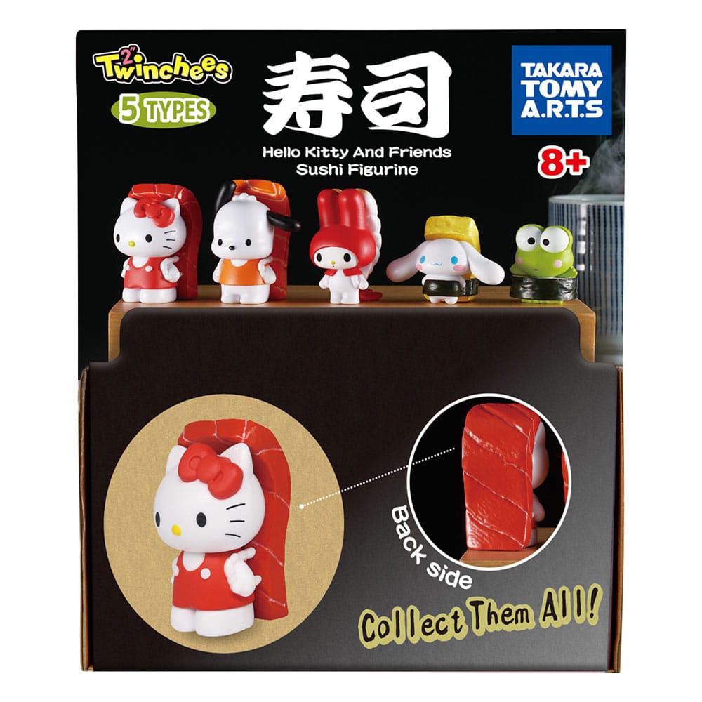 Takara Tomy Sanrio Twinchees Mini Figures Hello Kitty & Friends Sushi Kawai 5 cm Display (24) | Makochan