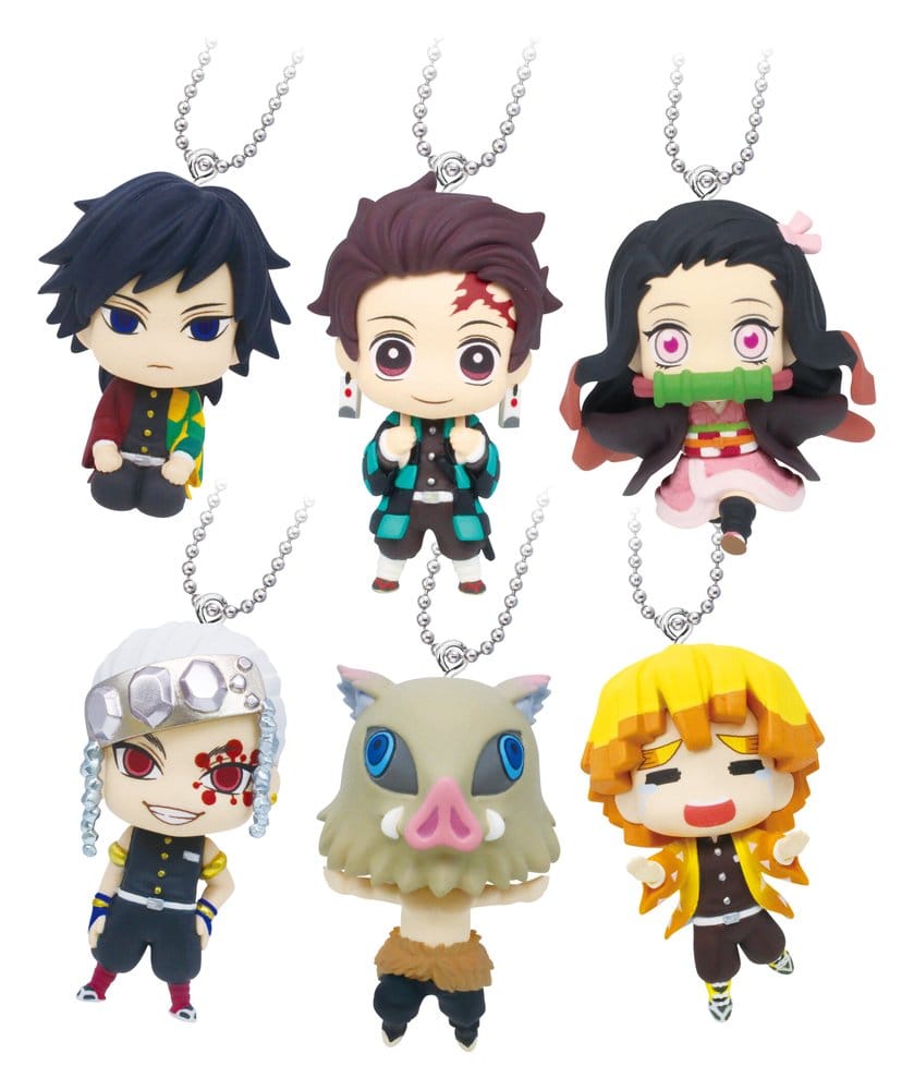 Takara Tomy Demon Slayer: Kimetsu no Yaiba Swing Danglers Keychains 3 cm Mystery Capsule Display (24) | Makochan