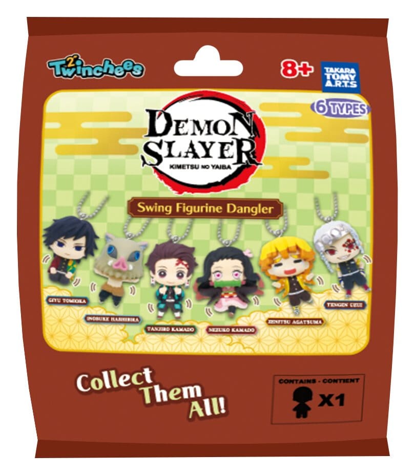 Takara Tomy Demon Slayer: Kimetsu no Yaiba Swing Danglers Keychains 3 cm Mystery Capsule Display (24) | Makochan
