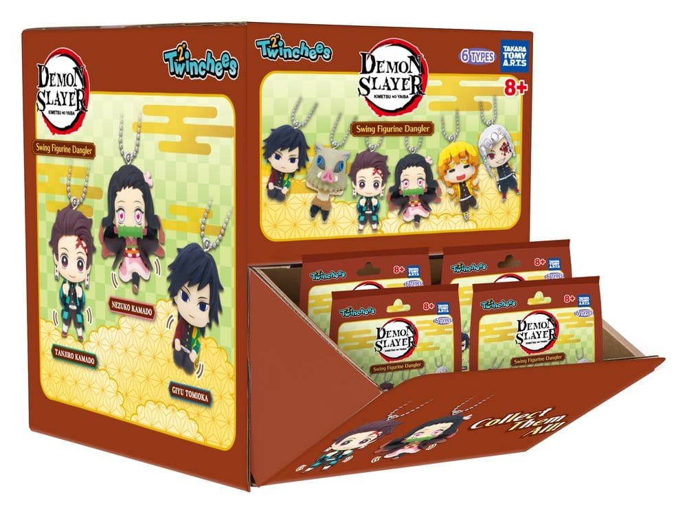Takara Tomy Demon Slayer: Kimetsu no Yaiba Swing Danglers Keychains 3 cm Mystery Capsule Display (24) | Makochan